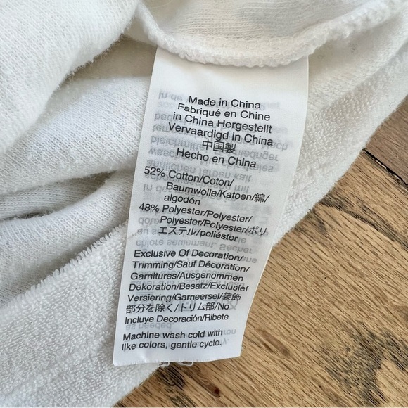 Crewcuts J Crew Girls White Terrycloth Pink Pom Pom Trim Swim Coverup Size 12 - Picture 7 of 7